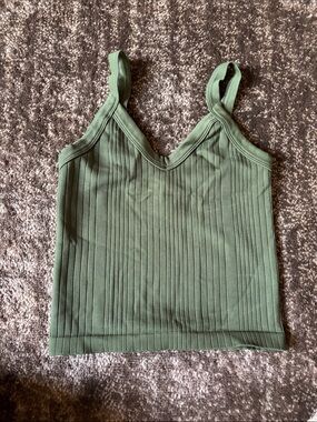 Nikibiki Olive Ribbed V-Neck Cami Tank